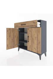 Arges Şifonyer 2 Raflı Tek Çekmeceli 2 Kapaklı 88x30x96 - S04M059V6A