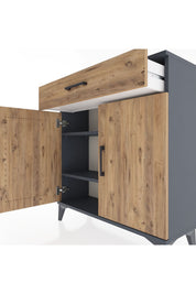 Arges Şifonyer 2 Raflı Tek Çekmeceli 2 Kapaklı 88x30x96 - S04M059V6A