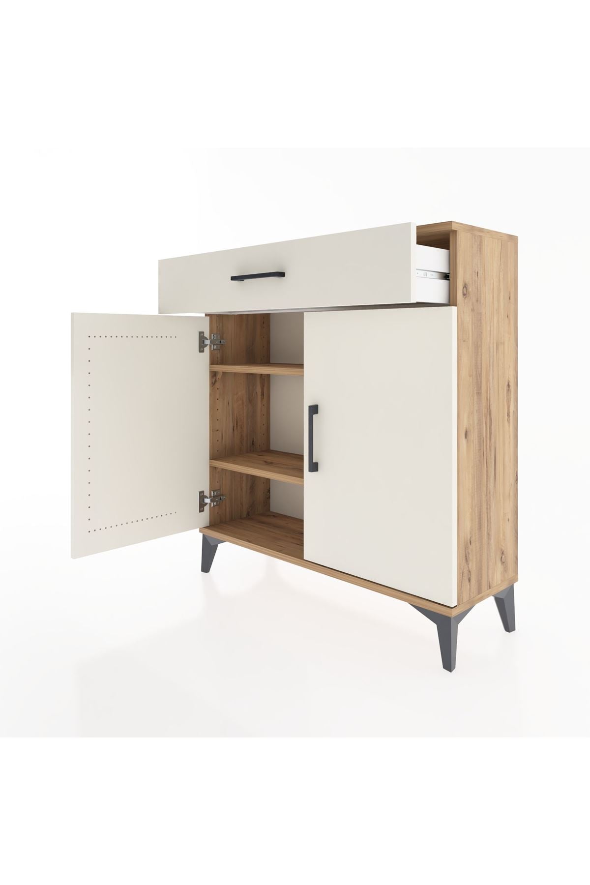 Arges Şifonyer 2 Raflı Tek Çekmeceli 2 Kapaklı 88x30x96 - S04M059V7A