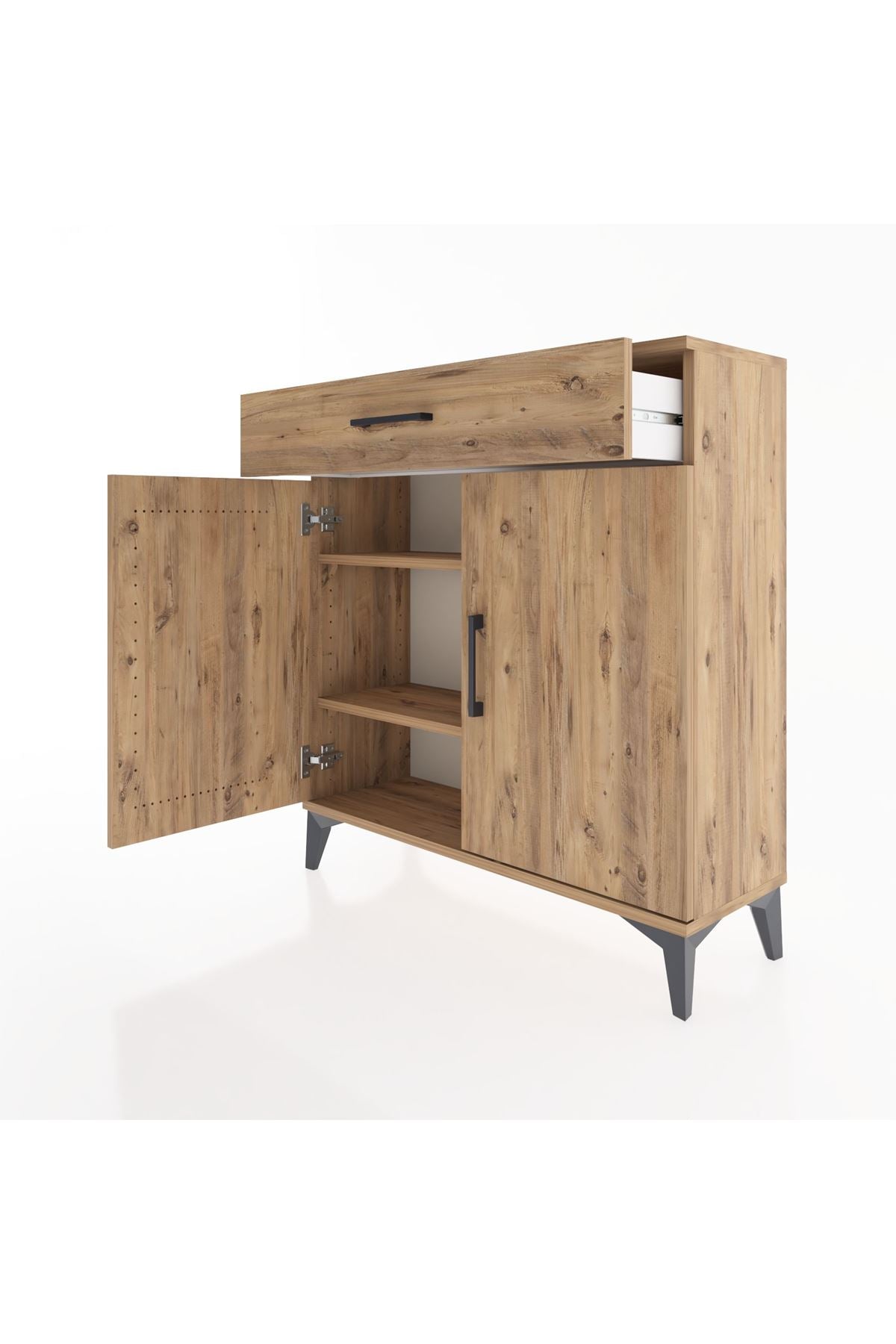 Arges Şifonyer 2 Raflı Tek Çekmeceli 2 Kapaklı 88x30x96 - S04M059V9A