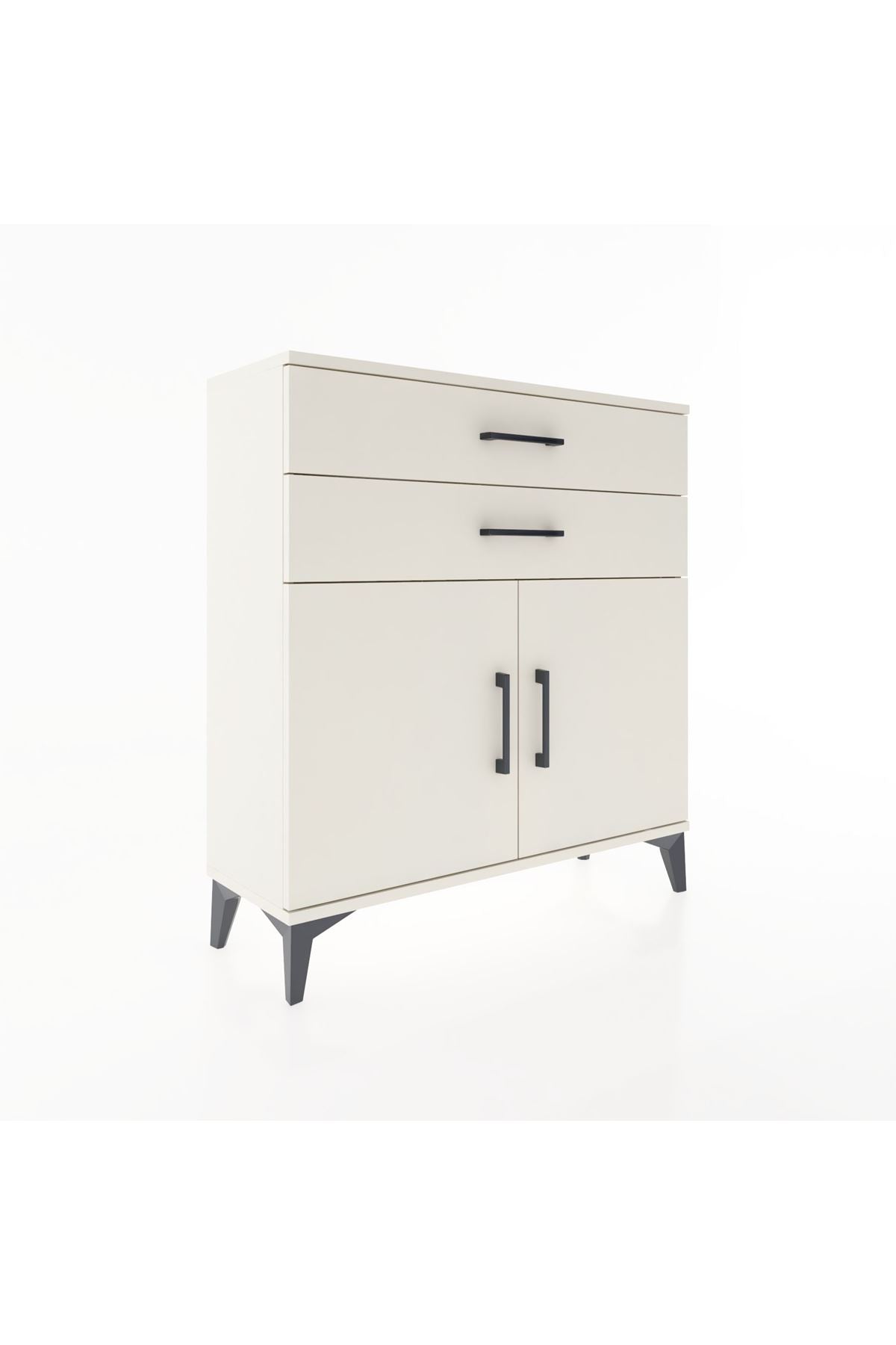 Arges Şifonyer Tek Raflı 2 Çekmeceli 2 Kapaklı 88x30x96 - S04M063V1A