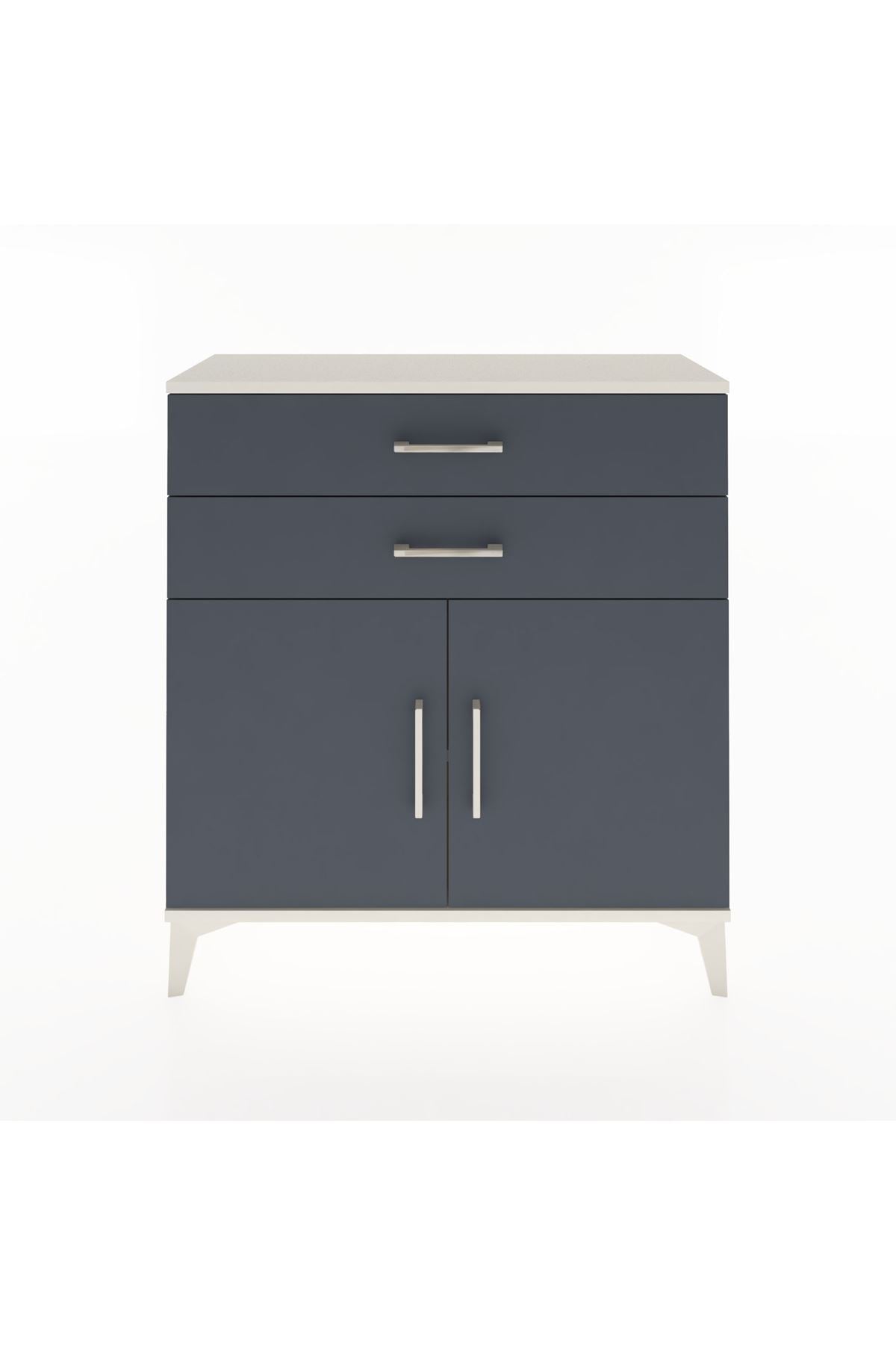 Arges Şifonyer Tek Raflı 2 Çekmeceli 2 Kapaklı 88x30x96 - S04M063V2A
