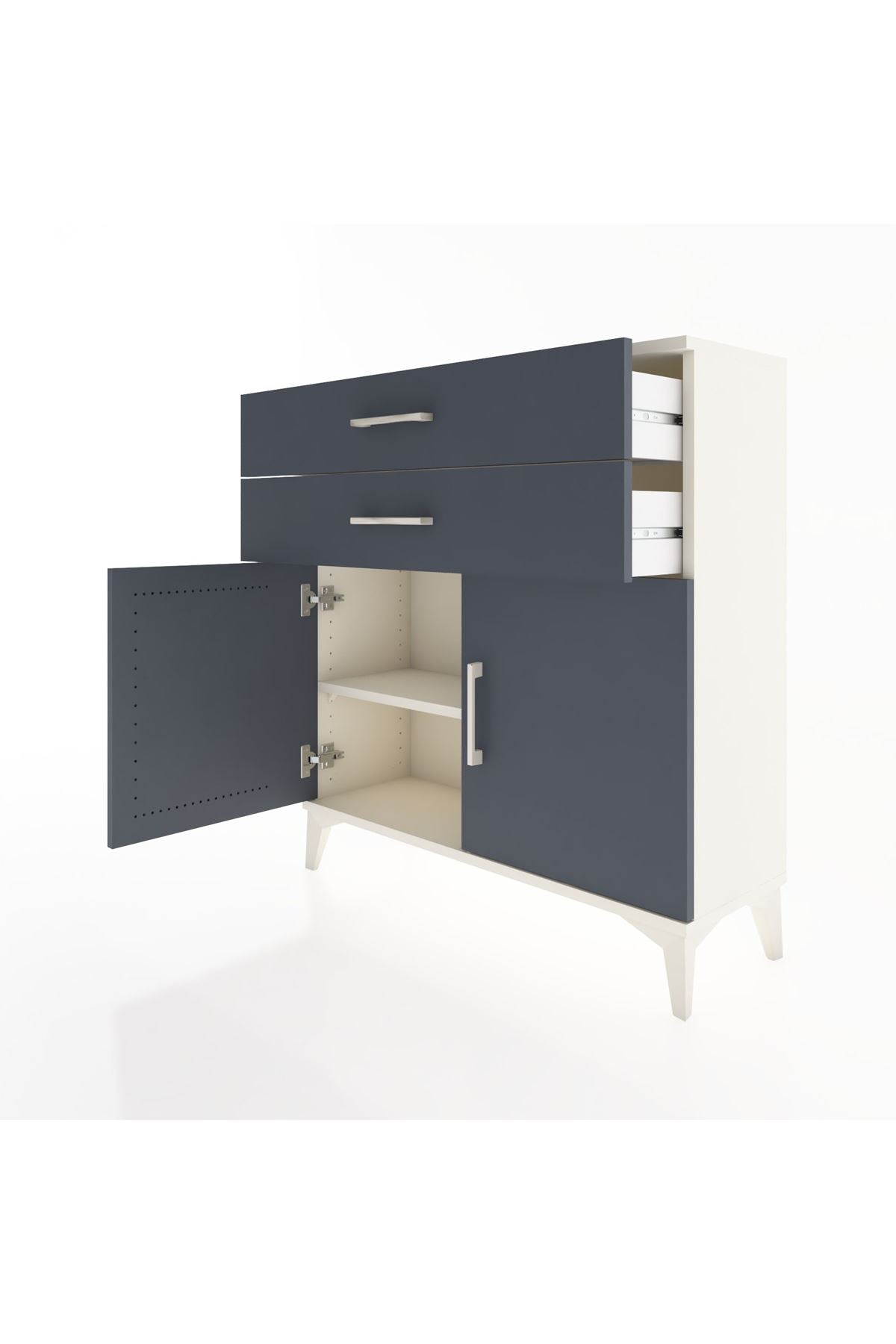 Arges Şifonyer Tek Raflı 2 Çekmeceli 2 Kapaklı 88x30x96 - S04M063V2A