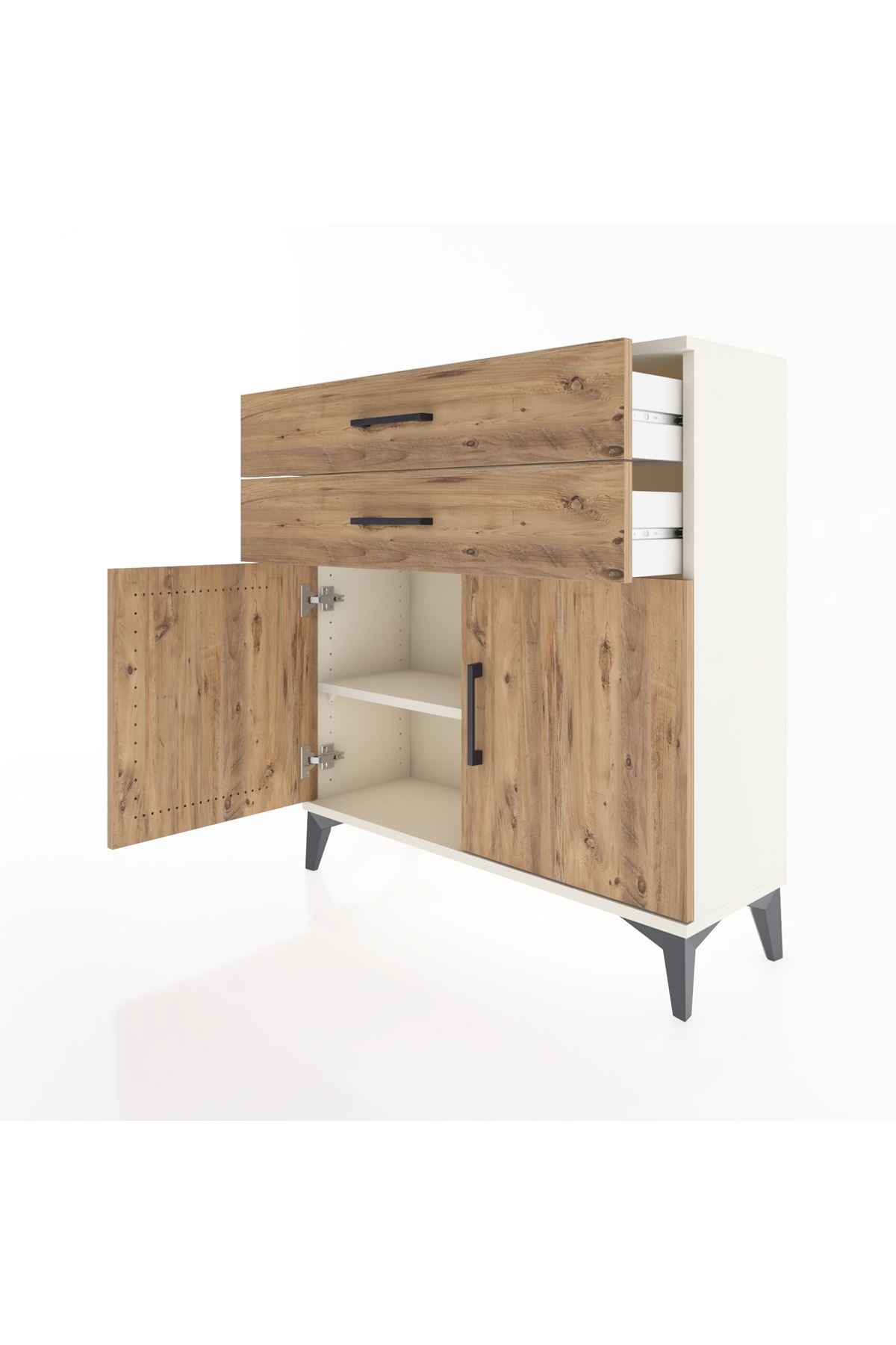 Arges Şifonyer Tek Raflı 2 Çekmeceli 2 Kapaklı 88x30x96 - S04M063V3A