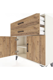 Arges Şifonyer Tek Raflı 2 Çekmeceli 2 Kapaklı 88x30x96 - S04M063V3A