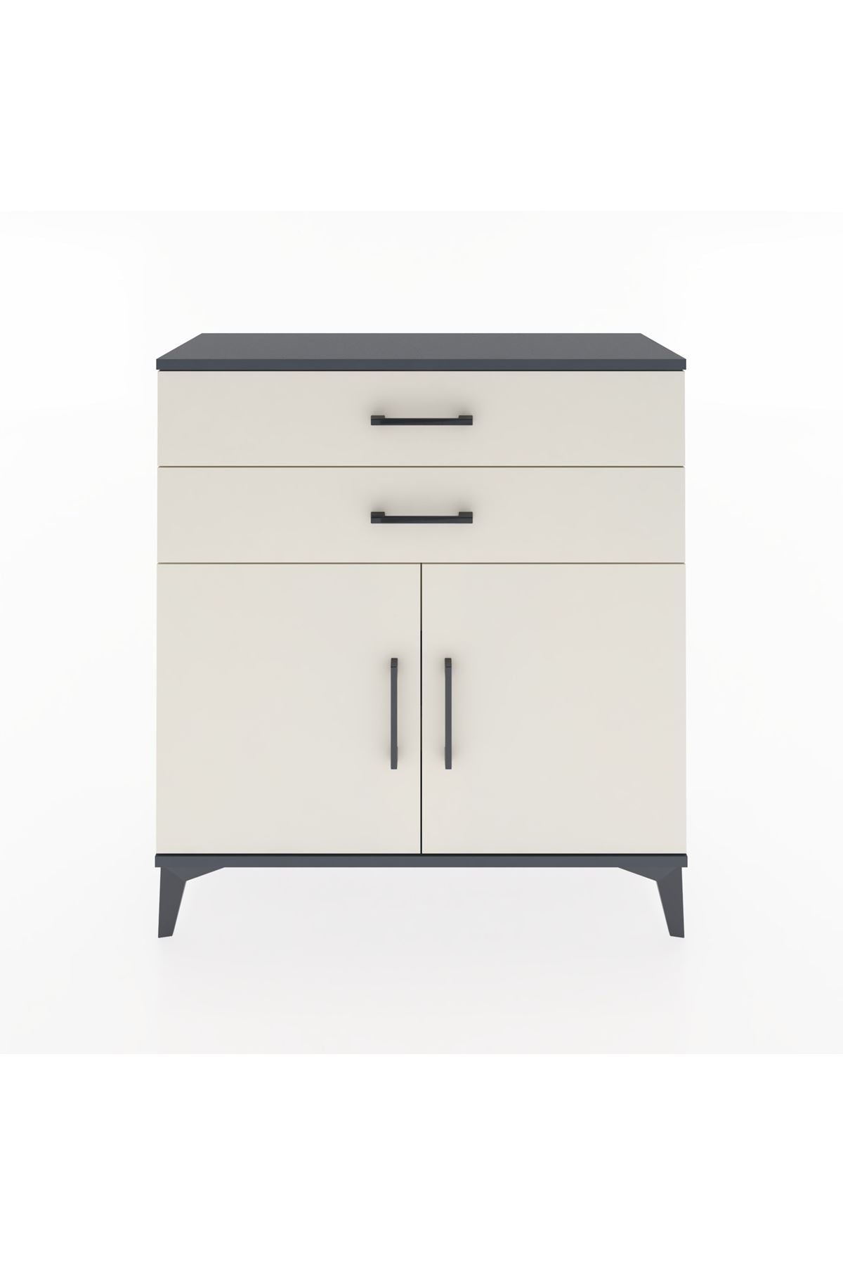 Arges Şifonyer Tek Raflı 2 Çekmeceli 2 Kapaklı 88x30x96 - S04M063V4A