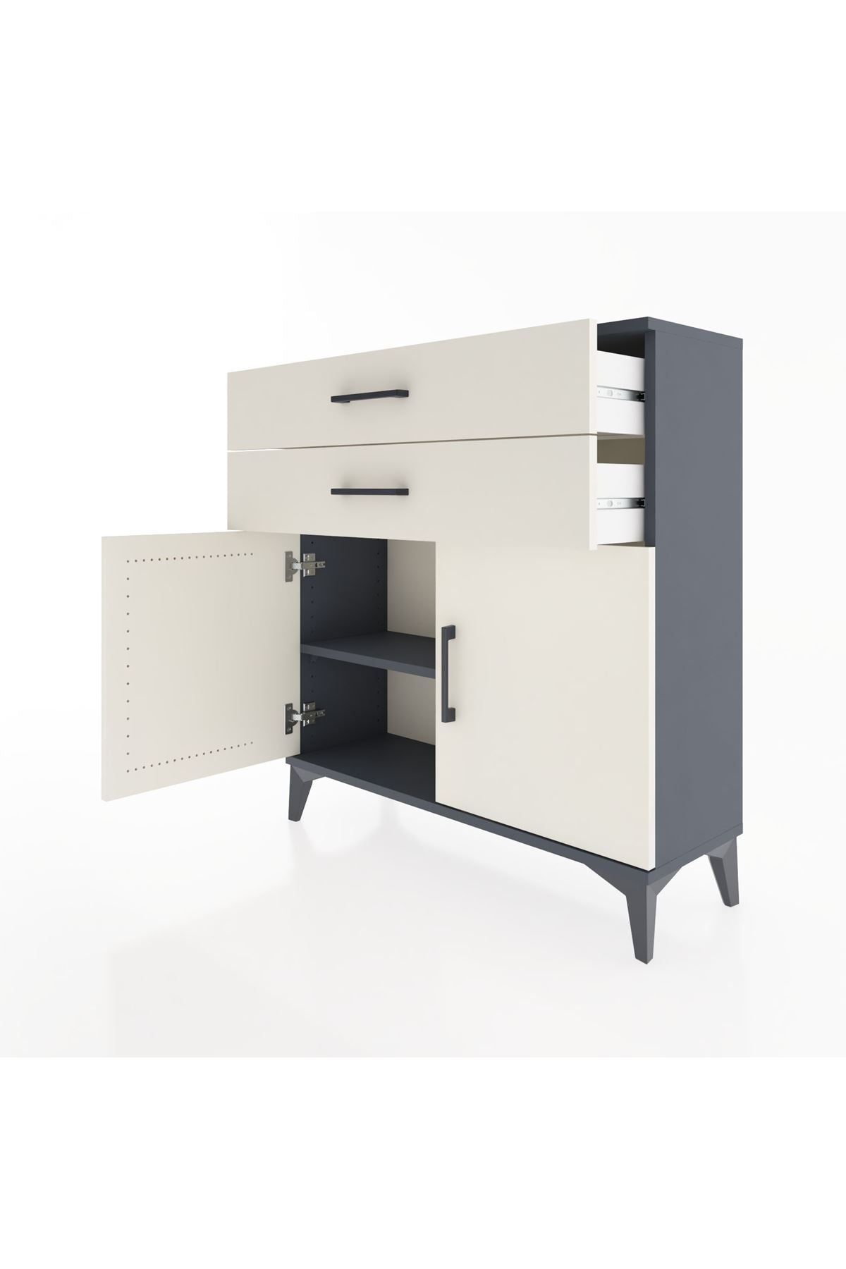Arges Şifonyer Tek Raflı 2 Çekmeceli 2 Kapaklı 88x30x96 - S04M063V4A