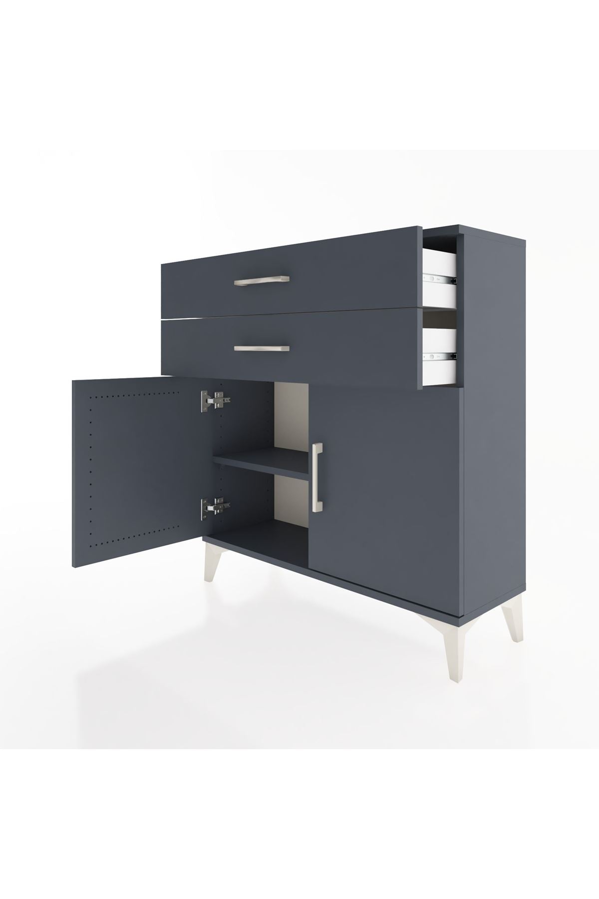 Arges Şifonyer Tek Raflı 2 Çekmeceli 2 Kapaklı 88x30x96 - S04M063V5A
