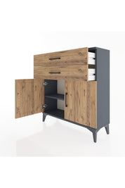 Arges Şifonyer Tek Raflı 2 Çekmeceli 2 Kapaklı 88x30x96 - S04M063V6A