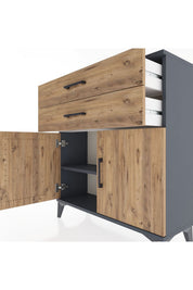 Arges Şifonyer Tek Raflı 2 Çekmeceli 2 Kapaklı 88x30x96 - S04M063V6A