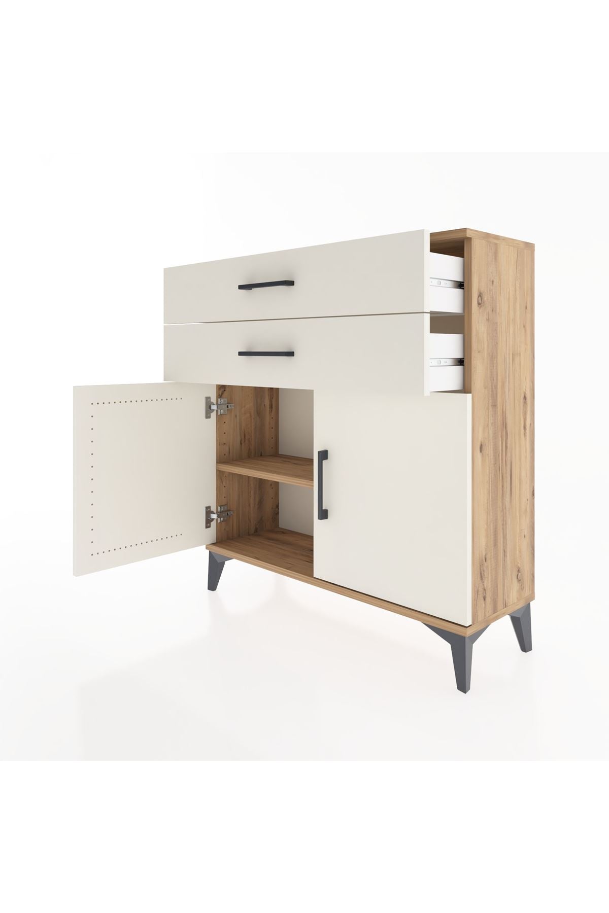 Arges Şifonyer Tek Raflı 2 Çekmeceli 2 Kapaklı 88x30x96 - S04M063V7A