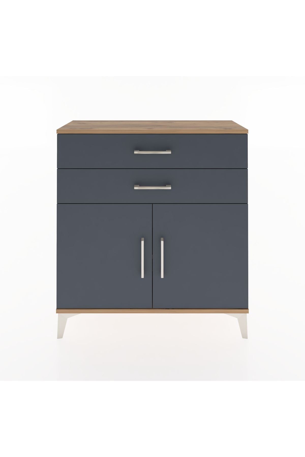 Arges Şifonyer Tek Raflı 2 Çekmeceli 2 Kapaklı 88x30x96 - S04M063V8A