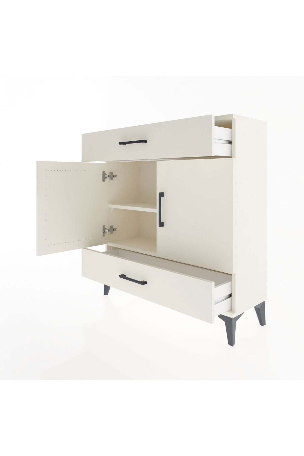 Arges Şifonyer 2 Raflı 2 Çekmeceli 2 Kapaklı 88x30x96 - S04M064V1A