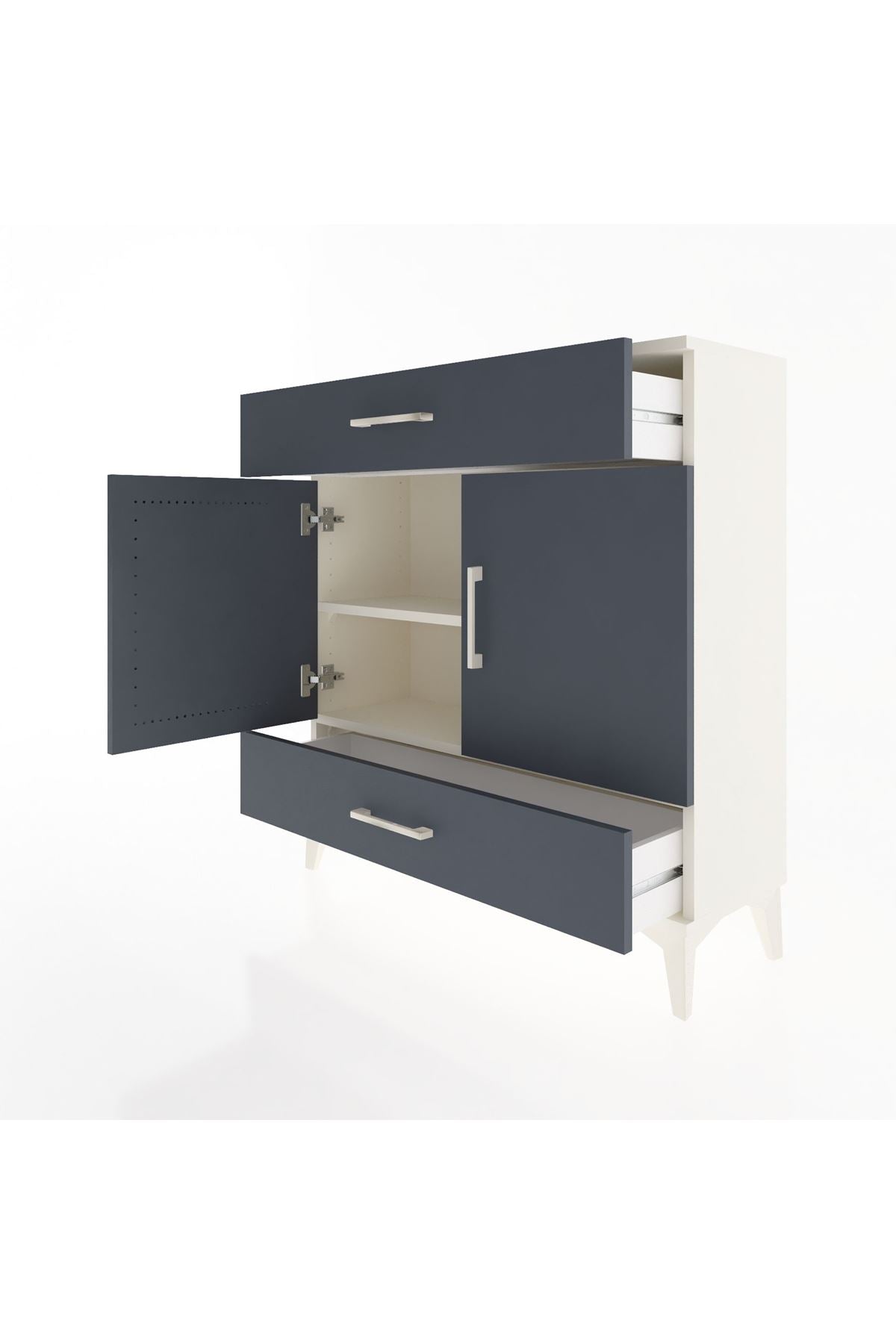 Arges Şifonyer 2 Raflı 2 Çekmeceli 2 Kapaklı 88x30x96 - S04M064V2A