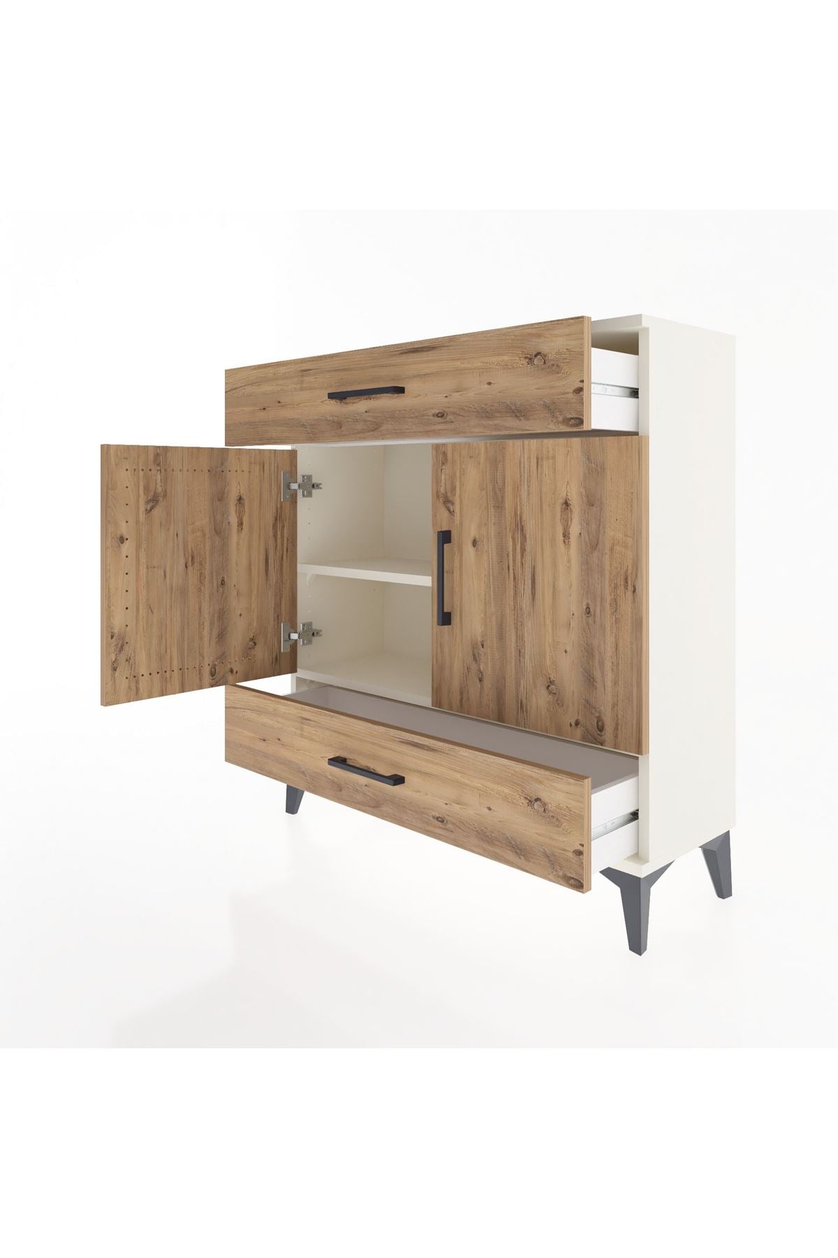 Arges Şifonyer 2 Raflı 2 Çekmeceli 2 Kapaklı 88x30x96 - S04M064V3A