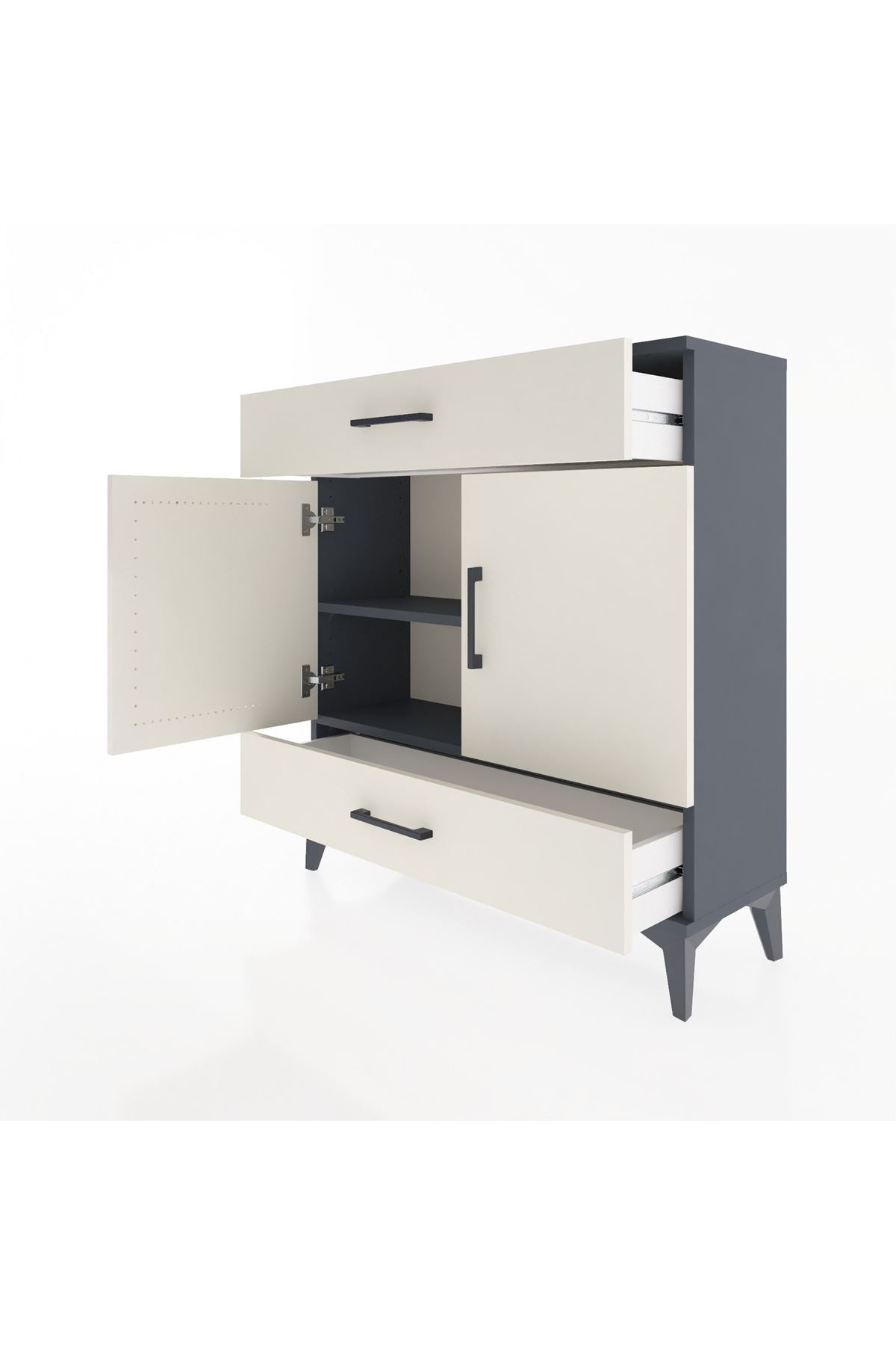 Arges Şifonyer 2 Raflı 2 Çekmeceli 2 Kapaklı 88x30x96 - S04M064V4A