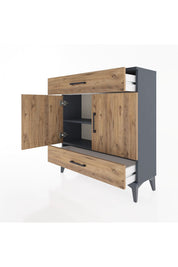 Arges Şifonyer 2 Raflı 2 Çekmeceli 2 Kapaklı 88x30x96 - S04M064V6A