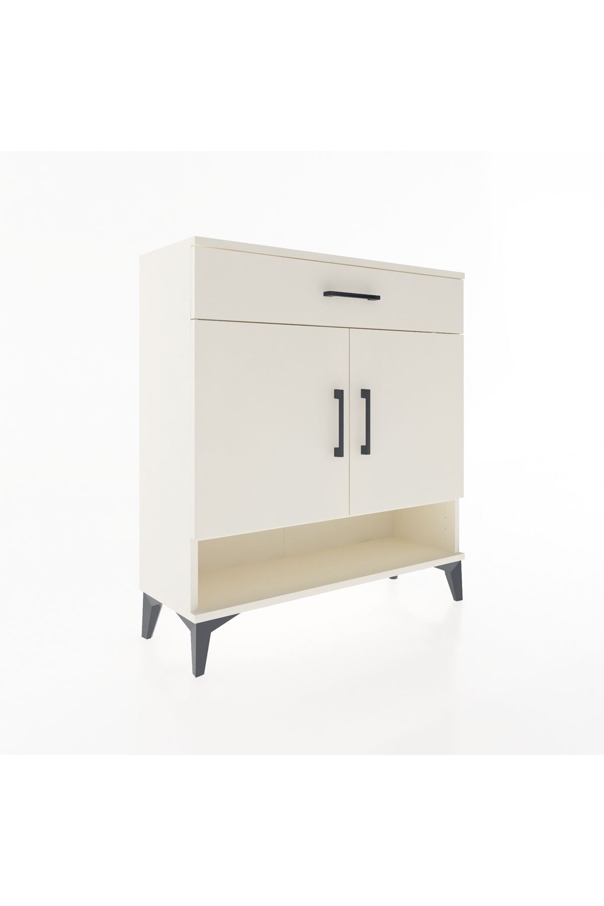 Arges Şifonyer 2 Raflı Tek Çekmeceli 2 Kapaklı 88x30x96 - S04M065V1A