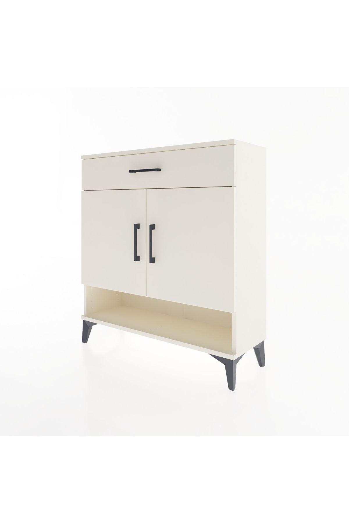 Arges Şifonyer 2 Raflı Tek Çekmeceli 2 Kapaklı 88x30x96 - S04M065V1A