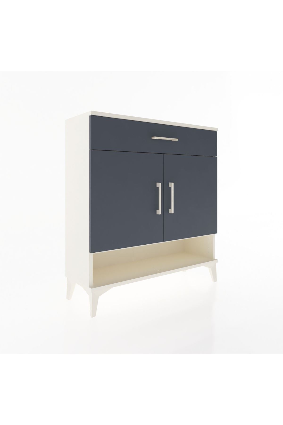 Arges Şifonyer 2 Raflı Tek Çekmeceli 2 Kapaklı 88x30x96 - S04M065V2A