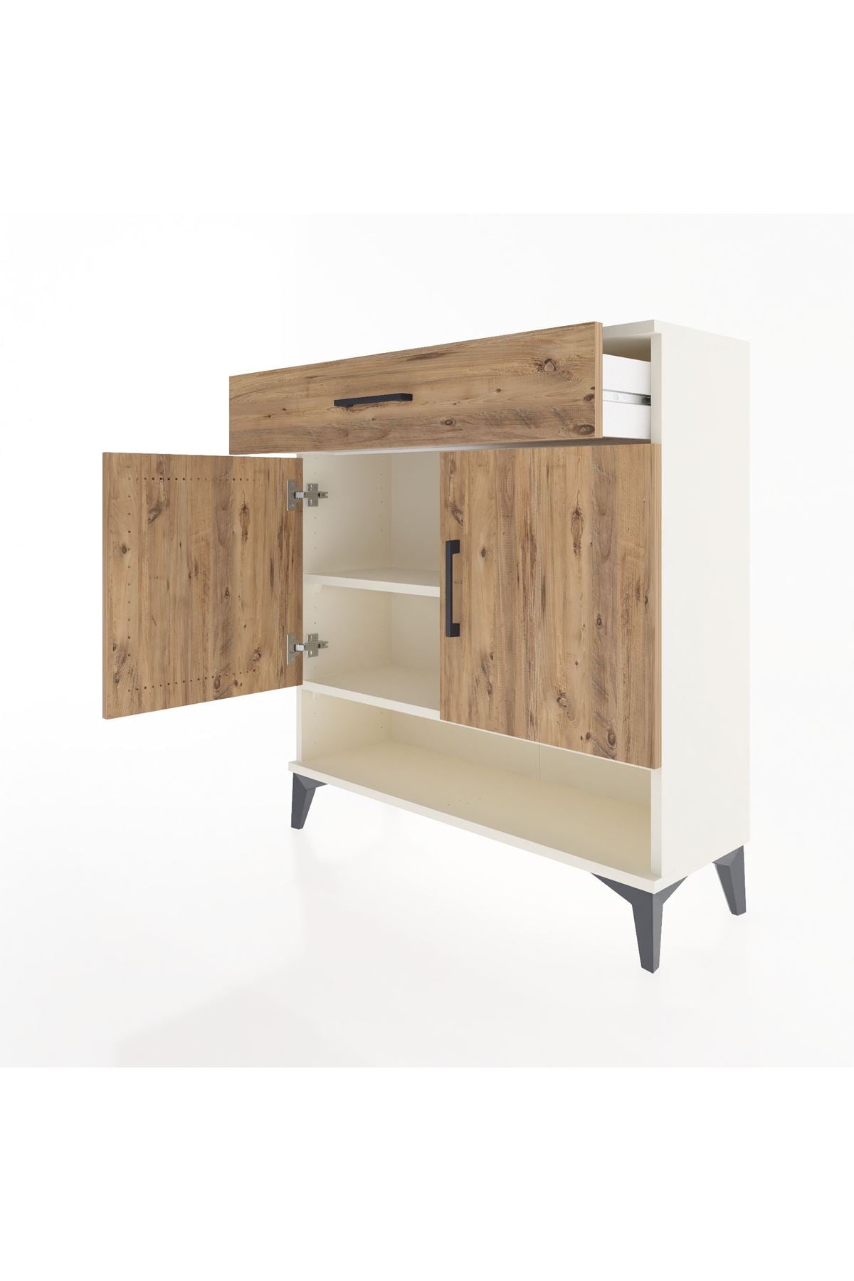 Arges Şifonyer 2 Raflı Tek Çekmeceli 2 Kapaklı 88x30x96 - S04M065V3A