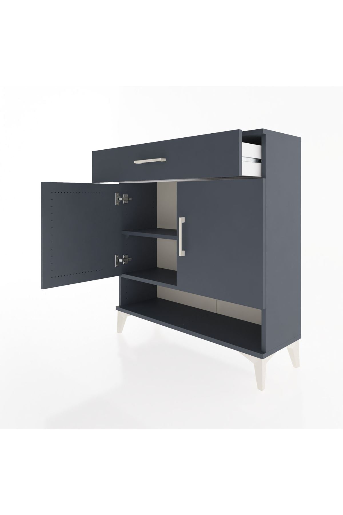 Arges Şifonyer 2 Raflı Tek Çekmeceli 2 Kapaklı 88x30x96 - S04M065V5A