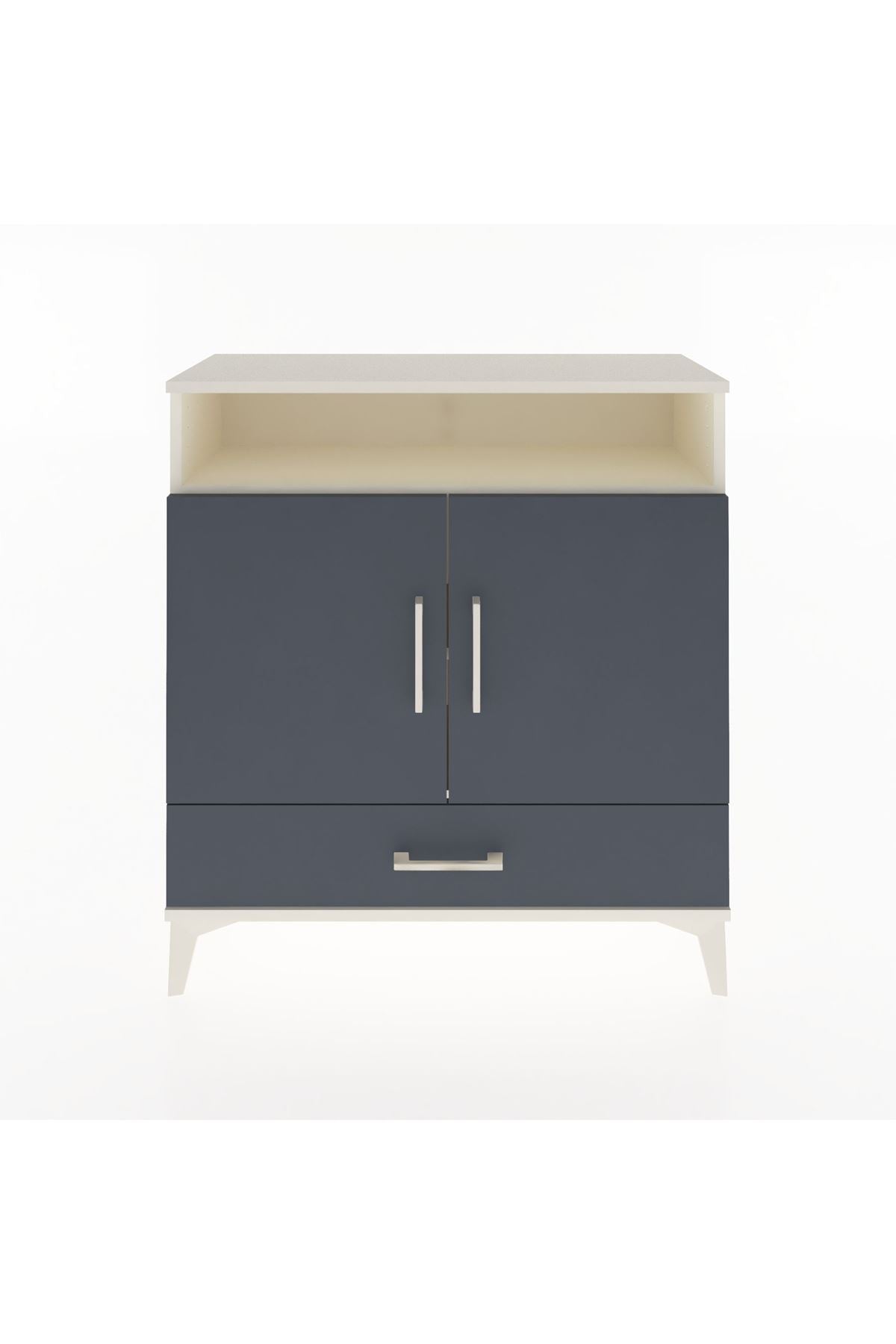 Arges Şifonyer 3 Raflı Tek Çekmeceli 2 Kapaklı 88x30x96 - S04M066V2A