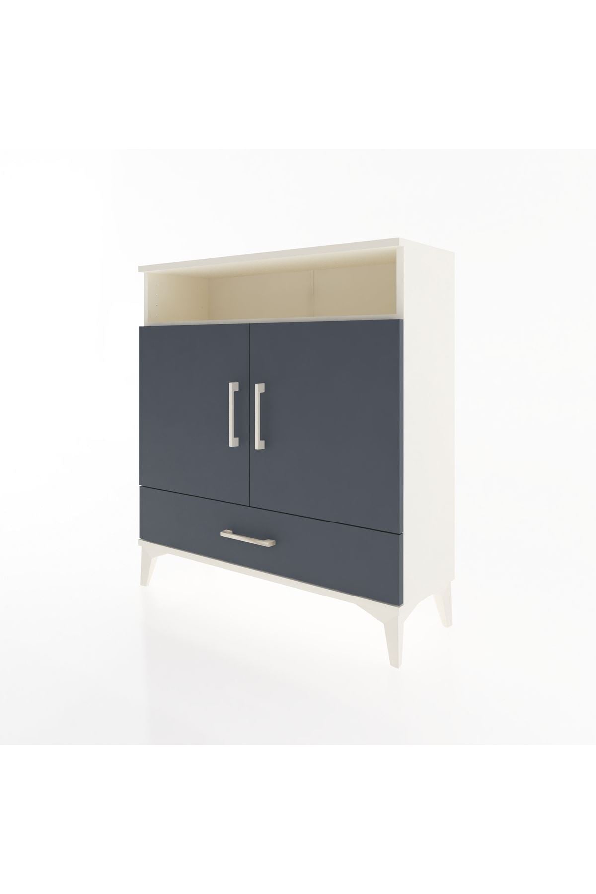 Arges Şifonyer 3 Raflı Tek Çekmeceli 2 Kapaklı 88x30x96 - S04M066V2A