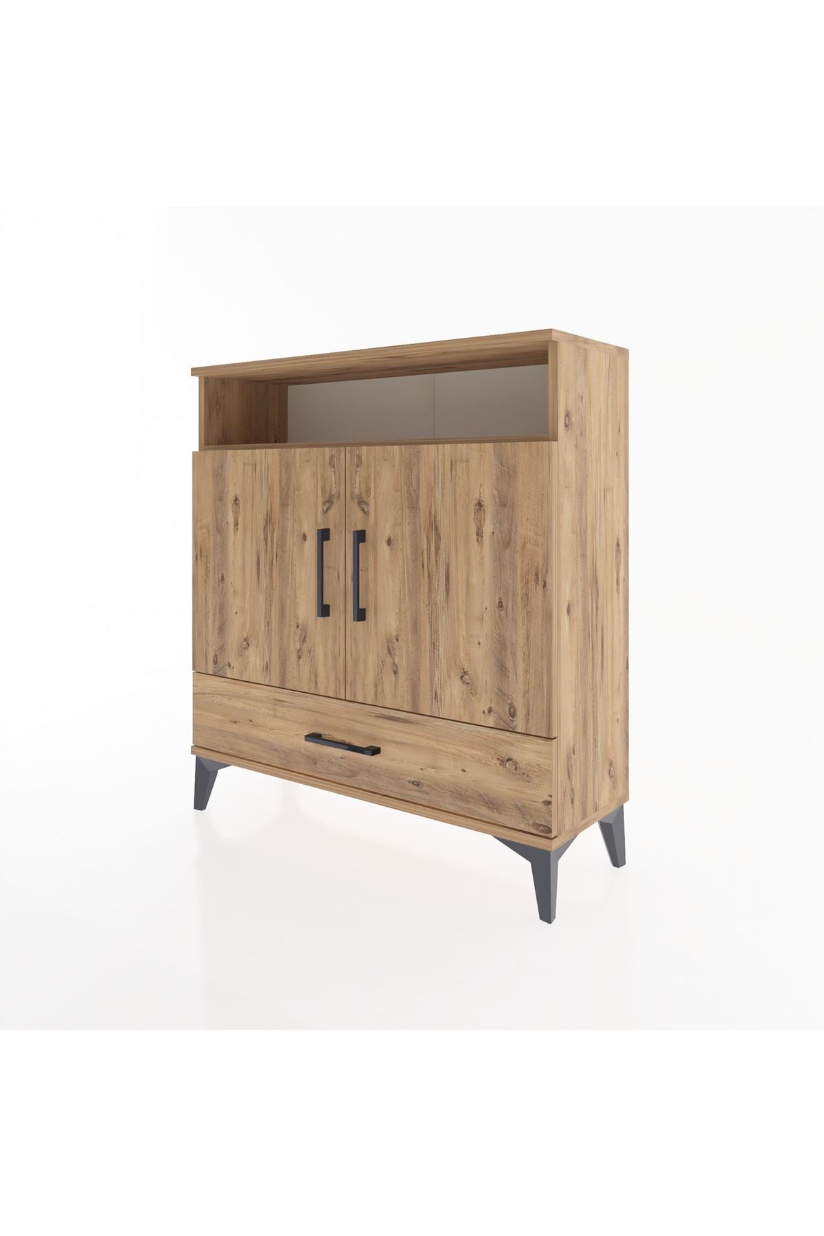 Arges Şifonyer 3 Raflı Tek Çekmeceli 2 Kapaklı 88x30x96 - S04M066V9A