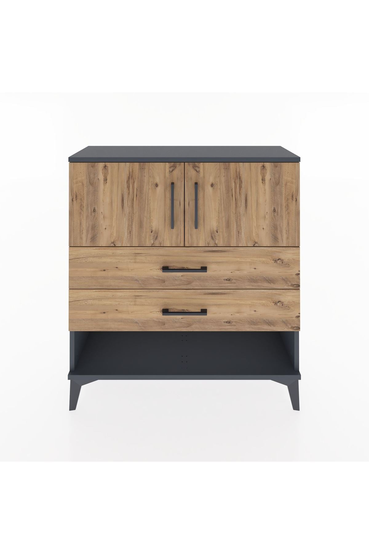 Arges Şifonyer 2 Raflı 2 Çekmeceli 2 Kapaklı 88x30x96 - S04M030V6A