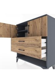 Arges Şifonyer 2 Raflı 2 Çekmeceli 2 Kapaklı 88x30x96 - S04M030V6A