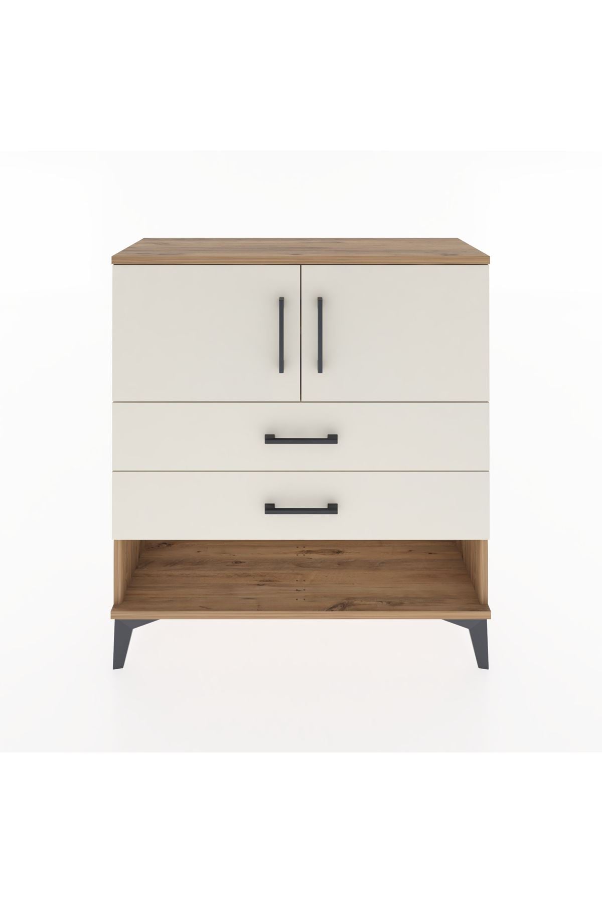 Arges Şifonyer 2 Raflı 2 Çekmeceli 2 Kapaklı 88x30x96 - S04M030V7A