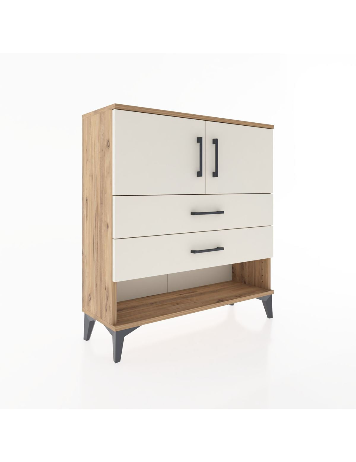 Arges Şifonyer 2 Raflı 2 Çekmeceli 2 Kapaklı 88x30x96 - S04M030V7A