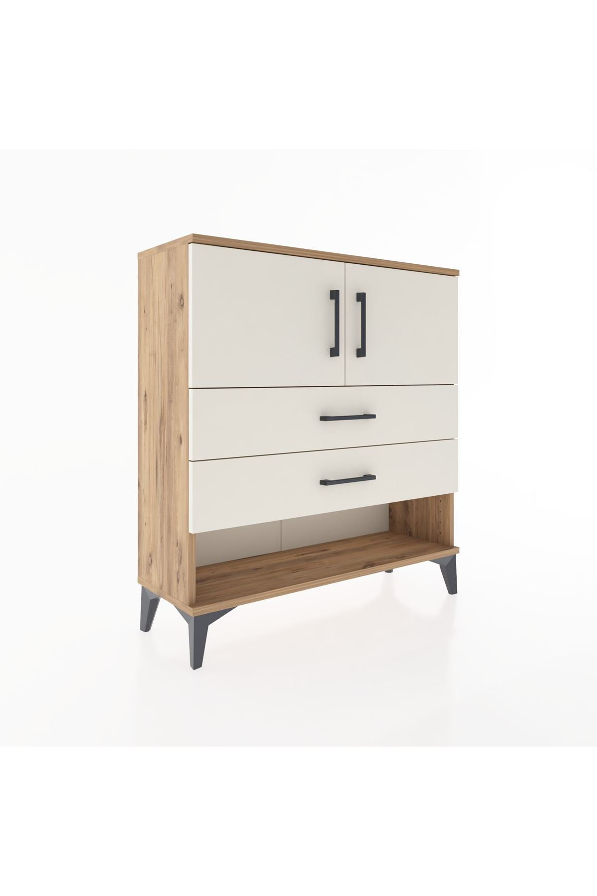 Arges Şifonyer 2 Raflı 2 Çekmeceli 2 Kapaklı 88x30x96 - S04M030V7A