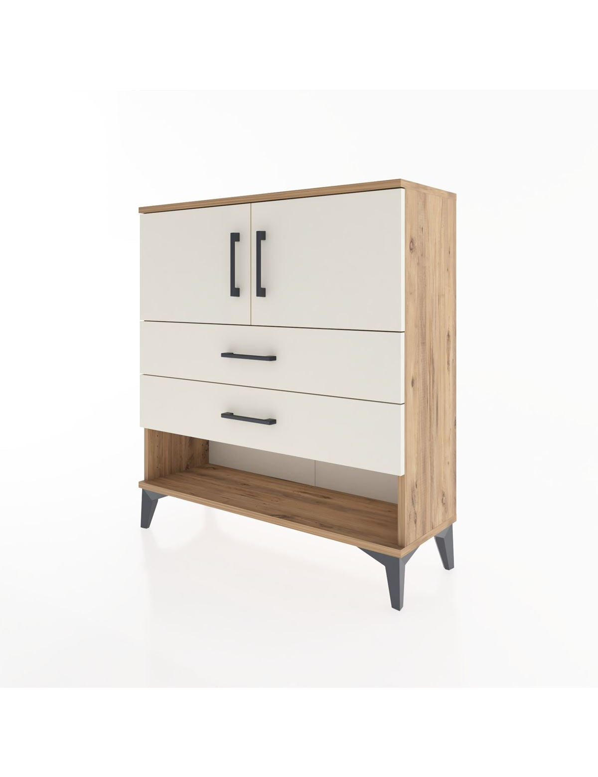 Arges Şifonyer 2 Raflı 2 Çekmeceli 2 Kapaklı 88x30x96 - S04M030V7A