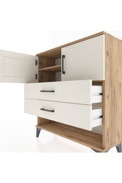 Arges Şifonyer 2 Raflı 2 Çekmeceli 2 Kapaklı 88x30x96 - S04M030V7A