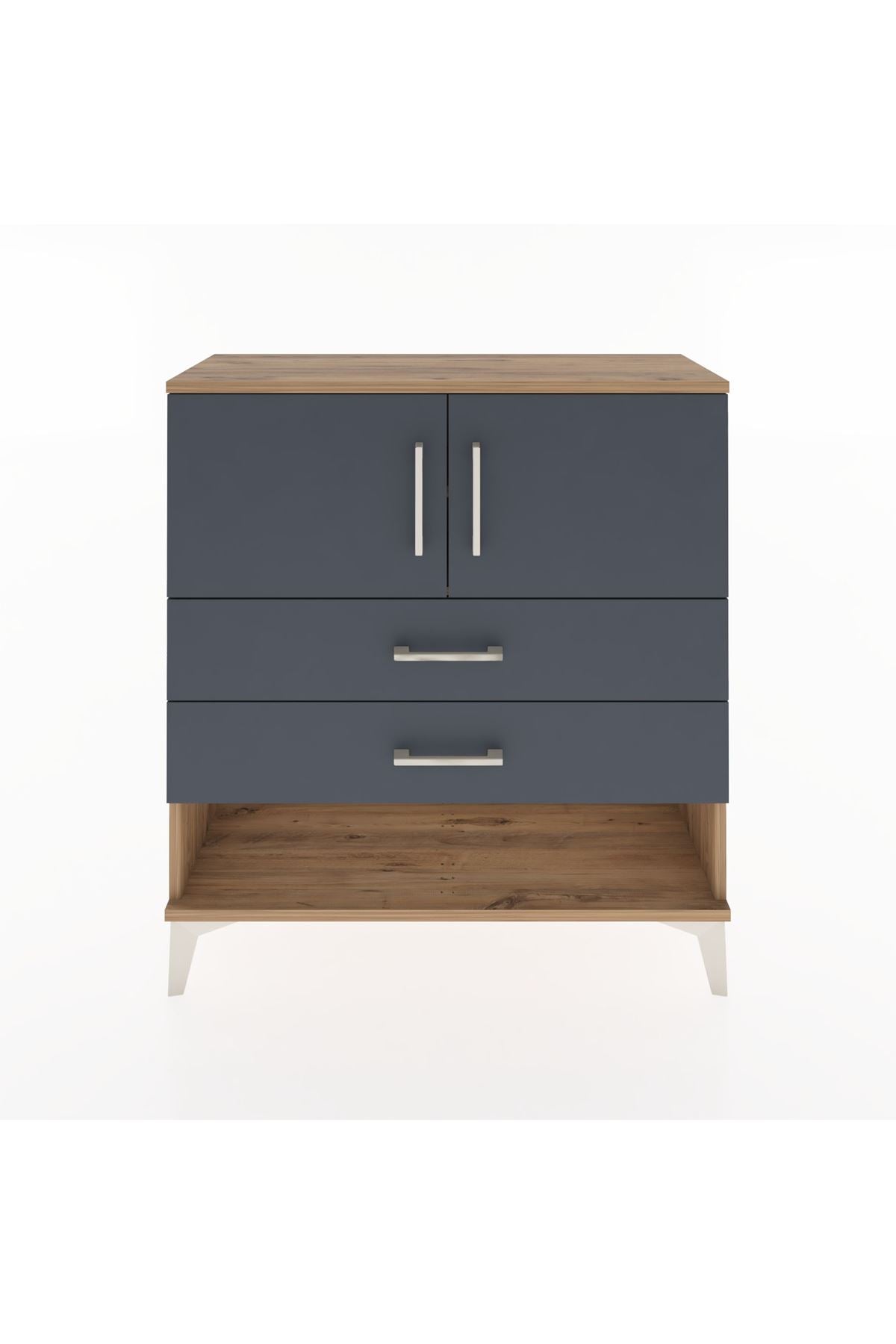 Arges Şifonyer 2 Raflı 2 Çekmeceli 2 Kapaklı 88x30x96 - S04M030V8A
