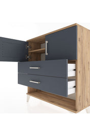 Arges Şifonyer 2 Raflı 2 Çekmeceli 2 Kapaklı 88x30x96 - S04M030V8A