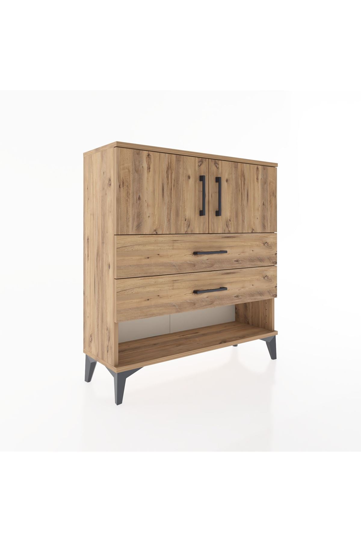 Arges Şifonyer 2 Raflı 2 Çekmeceli 2 Kapaklı 88x30x96 - S04M030V9A
