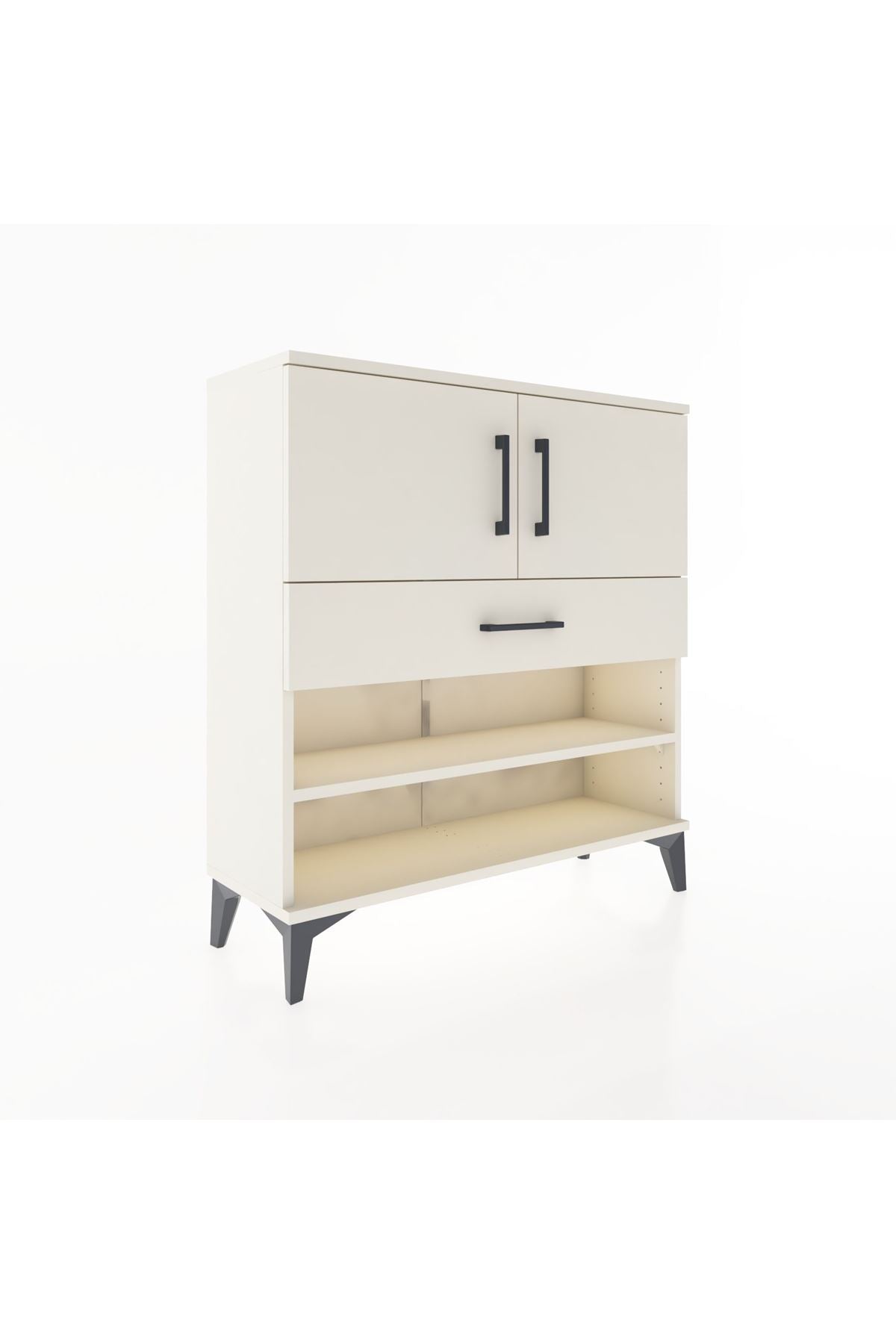 Arges Şifonyer 3 Raflı Tek Çekmeceli 2 Kapaklı 88x30x96 - S04M031V1A