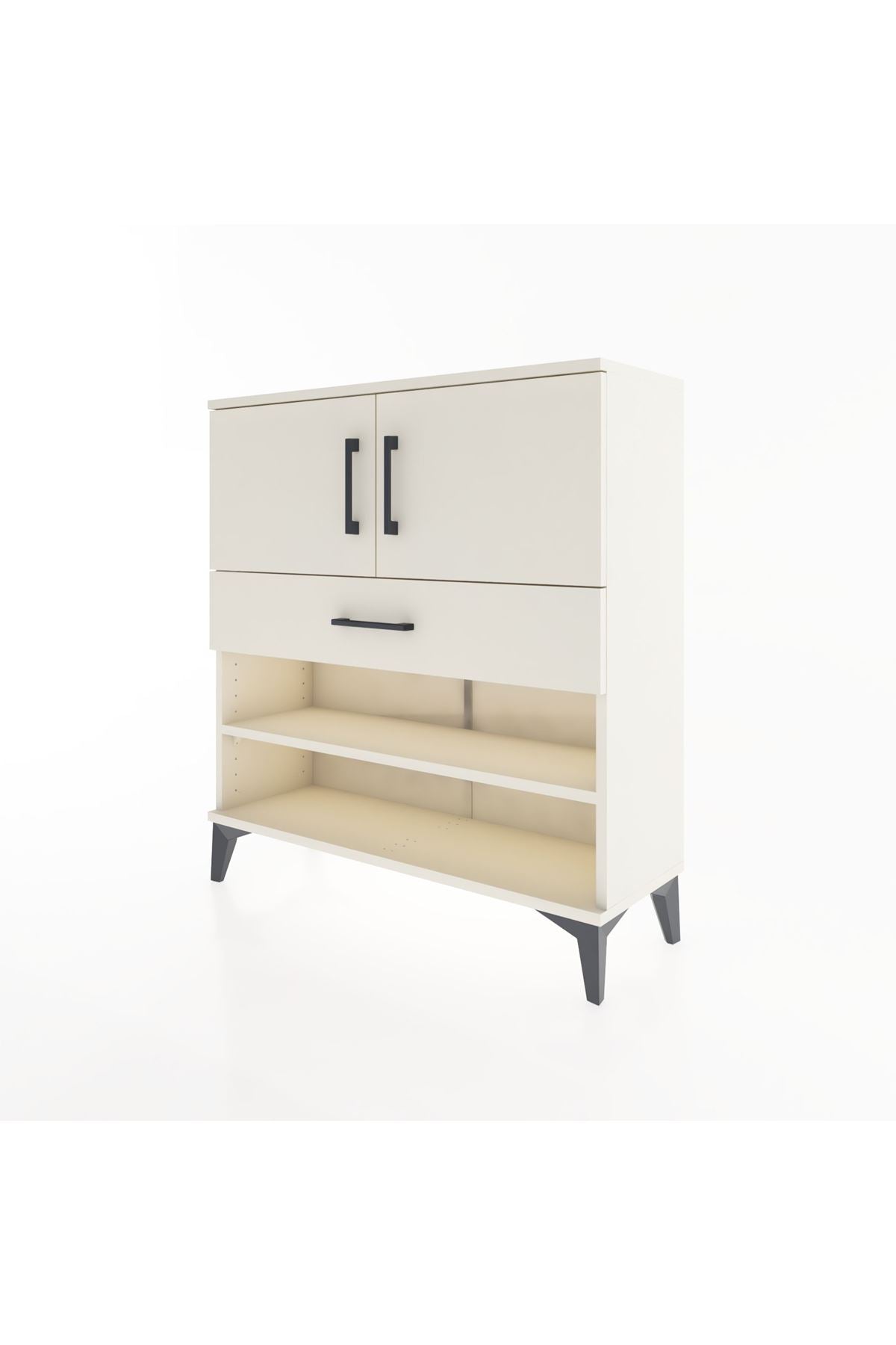 Arges Şifonyer 3 Raflı Tek Çekmeceli 2 Kapaklı 88x30x96 - S04M031V1A