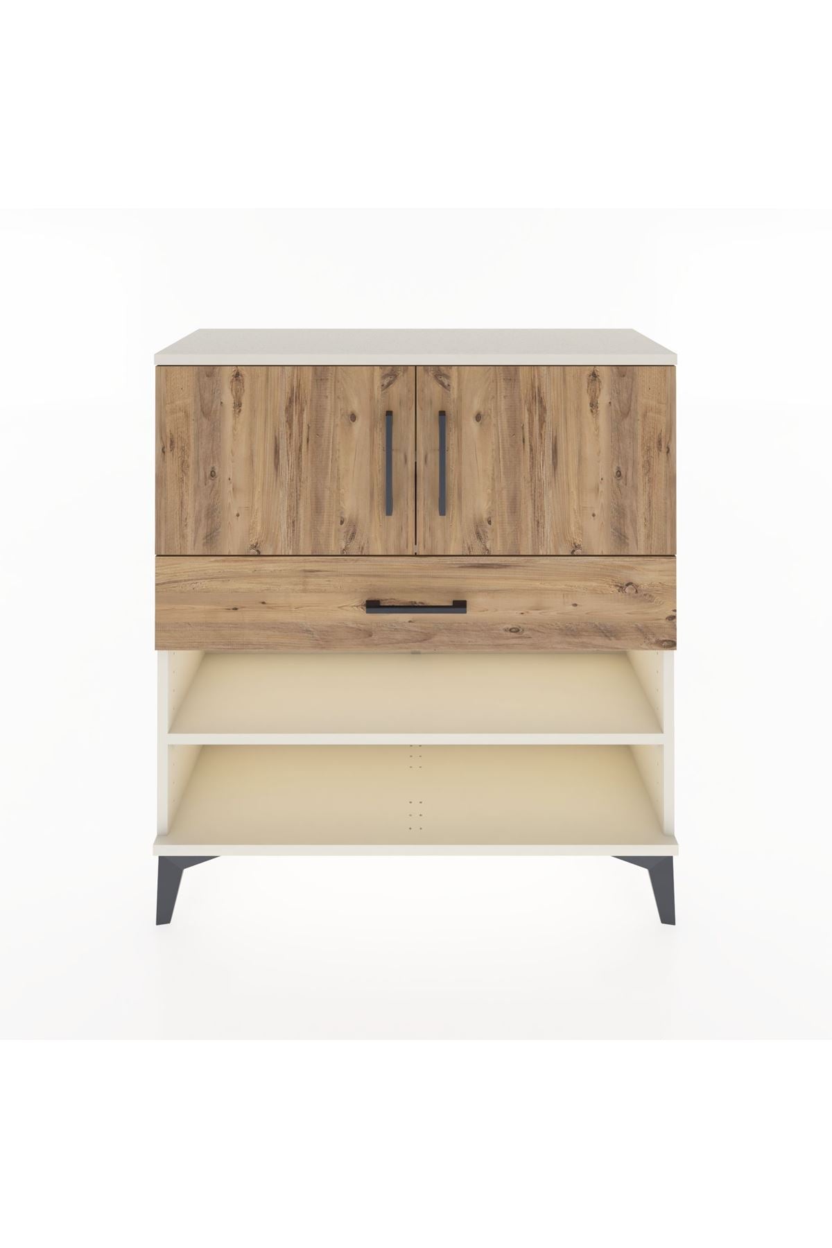 Arges Şifonyer 3 Raflı Tek Çekmeceli 2 Kapaklı 88x30x96 - S04M031V3A
