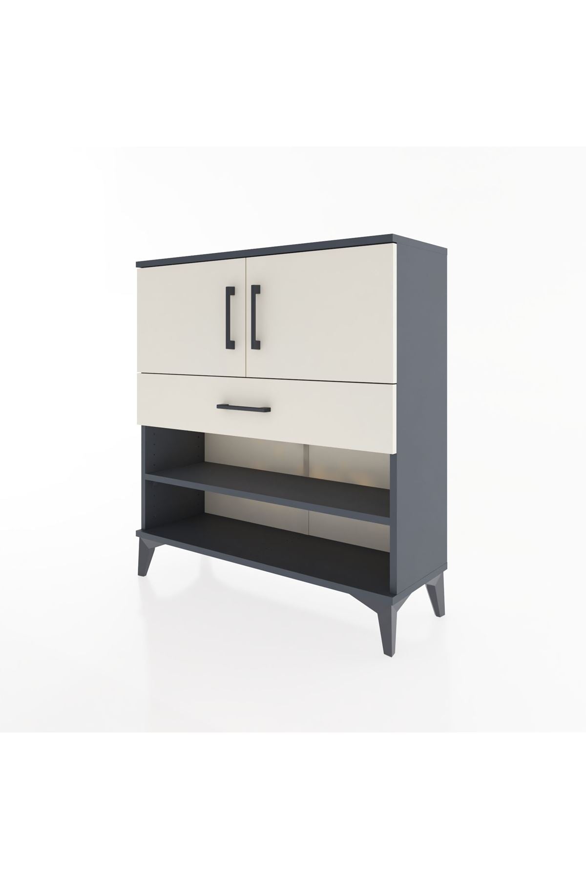 Arges Şifonyer 3 Raflı Tek Çekmeceli 2 Kapaklı 88x30x96 - S04M031V4A