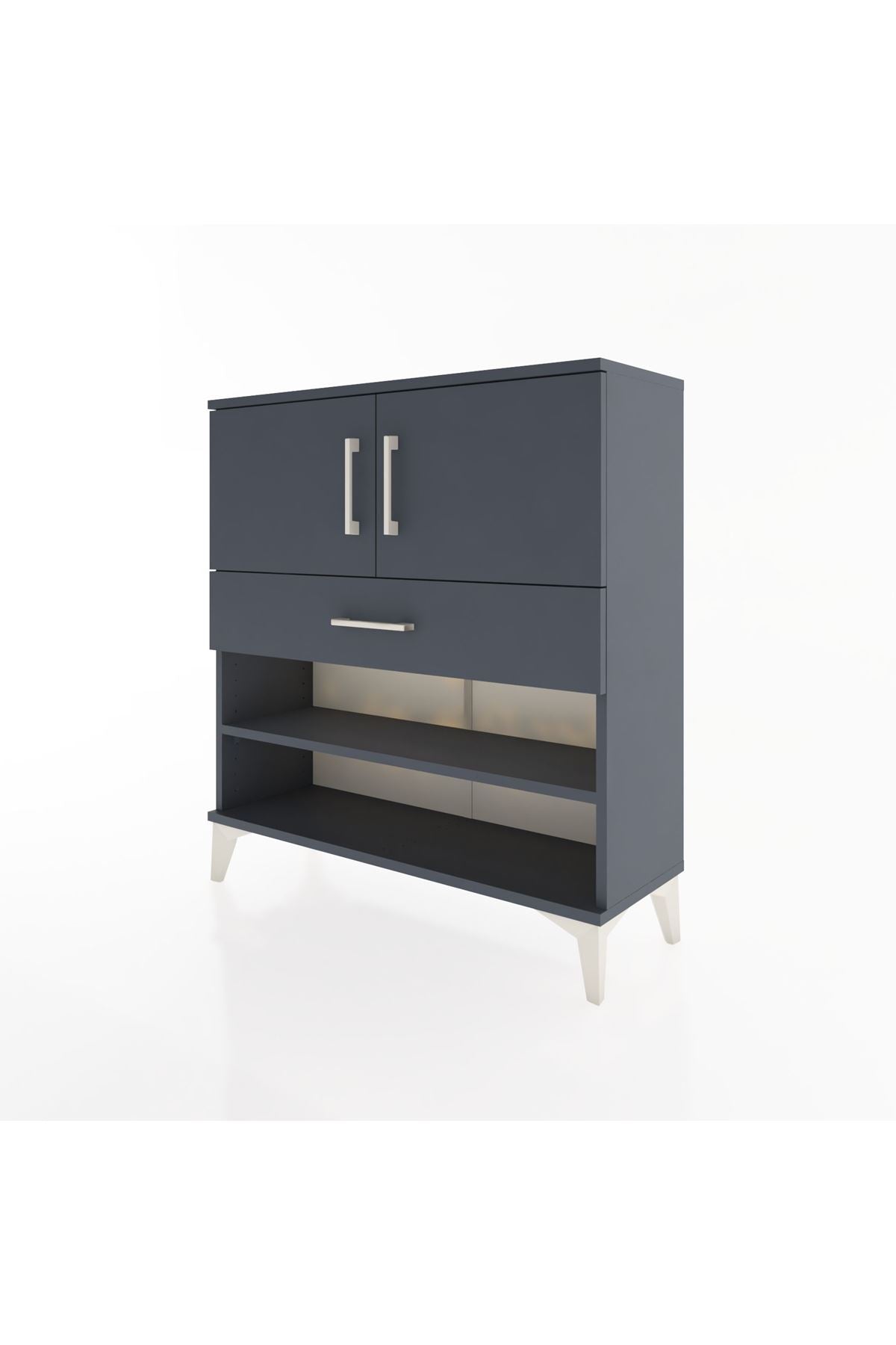 Arges Şifonyer 3 Raflı Tek Çekmeceli 2 Kapaklı 88x30x96 - S04M031V5A