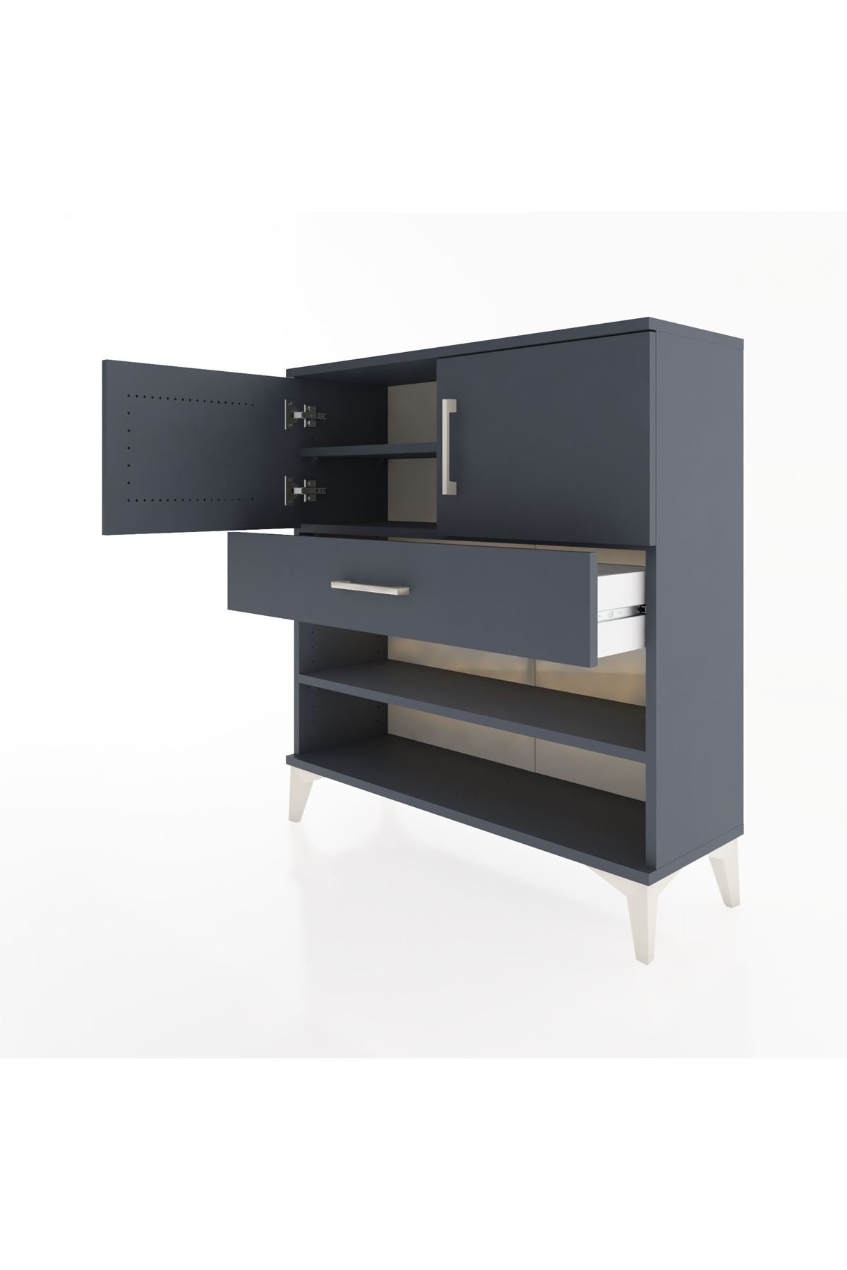 Arges Şifonyer 3 Raflı Tek Çekmeceli 2 Kapaklı 88x30x96 - S04M031V5A