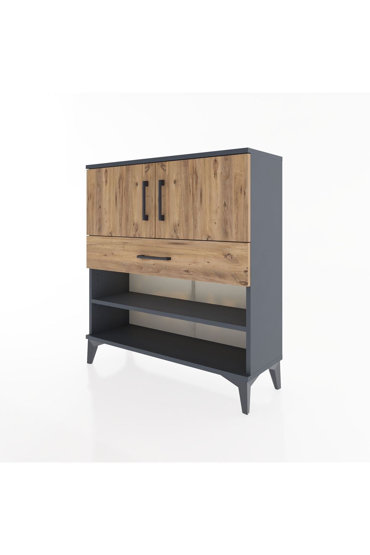 Arges Şifonyer 3 Raflı Tek Çekmeceli 2 Kapaklı 88x30x96 - S04M031V6A