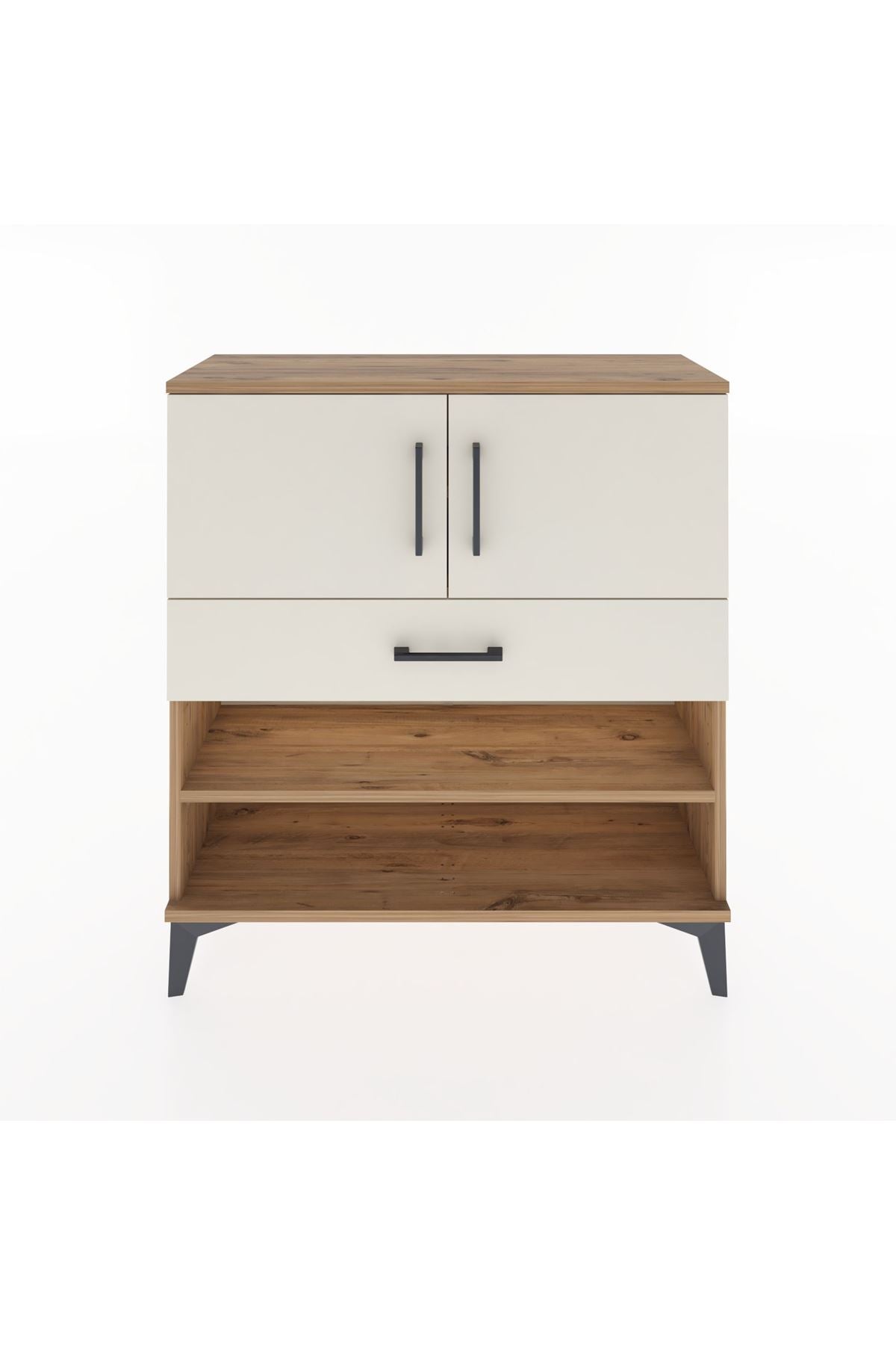 Arges Şifonyer 3 Raflı Tek Çekmeceli 2 Kapaklı 88x30x96 - S04M031V7A
