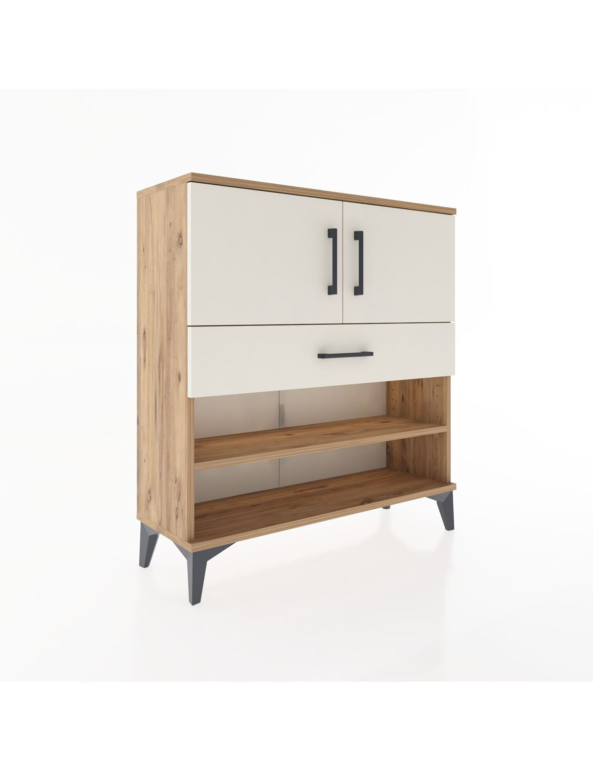 Arges Şifonyer 3 Raflı Tek Çekmeceli 2 Kapaklı 88x30x96 - S04M031V7A