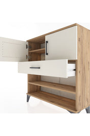 Arges Şifonyer 3 Raflı Tek Çekmeceli 2 Kapaklı 88x30x96 - S04M031V7A