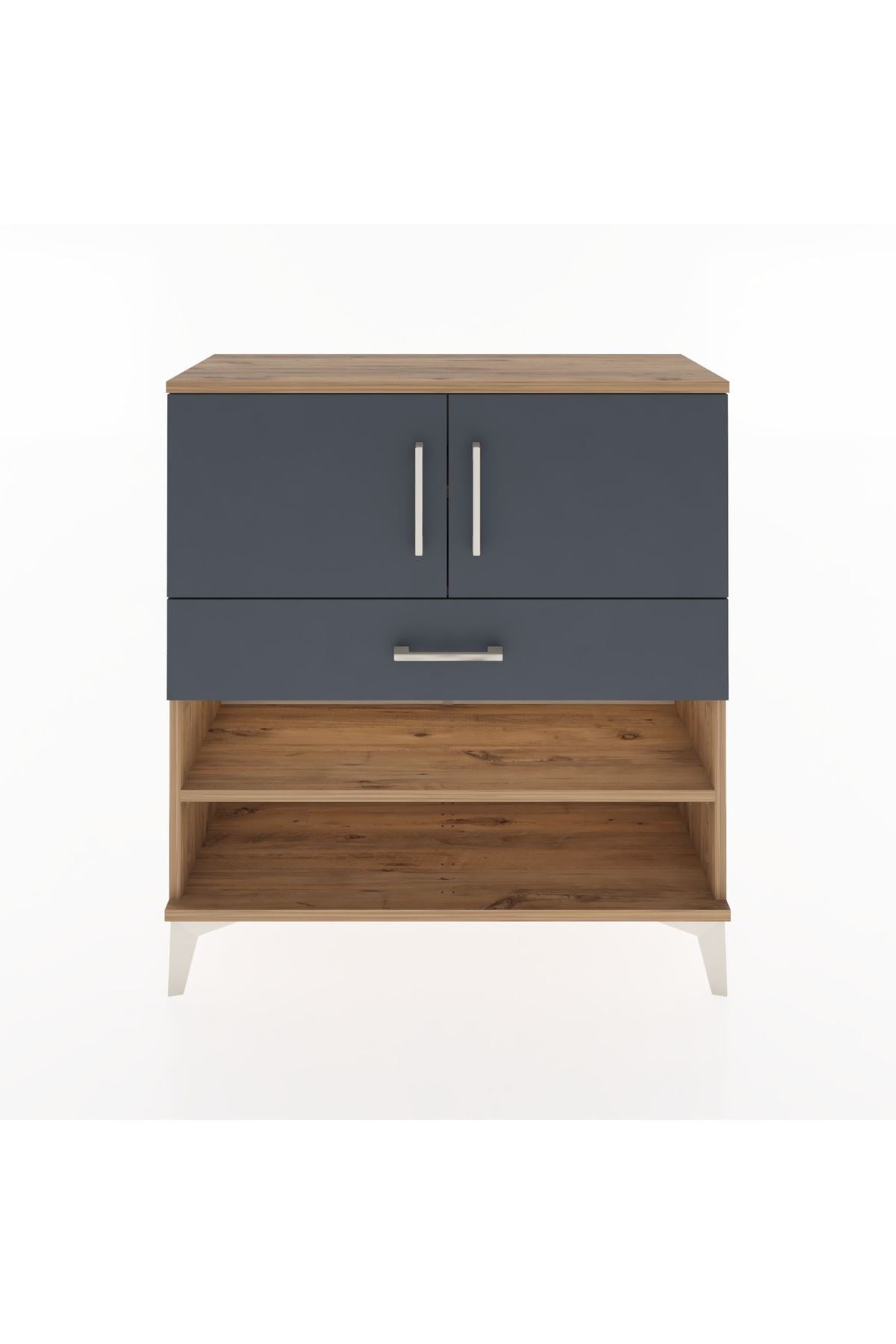 Arges Şifonyer 3 Raflı Tek Çekmeceli 2 Kapaklı 88x30x96 - S04M031V8A